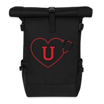 Letter u stethoscope - Roll Top Backpack - black - Front