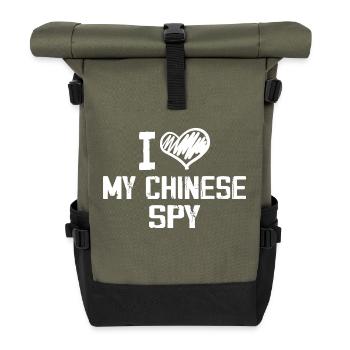 I Love My Chinese Spy - Sac à dos roll top - olive/noir - Devant