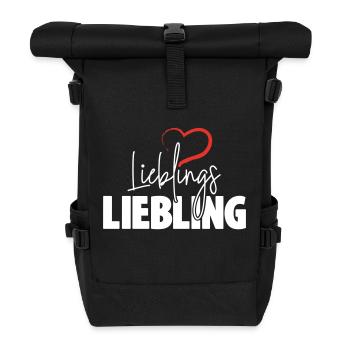 Lieblingsliebling mit Herz - Rolltop Rucksack - Schwarz - Vorne
