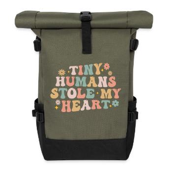 Tiny Humans Stole My Heart - NICU Nurse Women - Roll Top Backpack - olive/black - Front