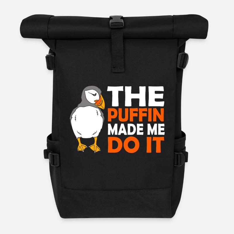 Papageientaucher Puffin - Rolltop Rucksack - Schwarz