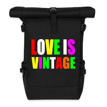Love is vintage - Rolltop Rucksack - Schwarz - Vorne