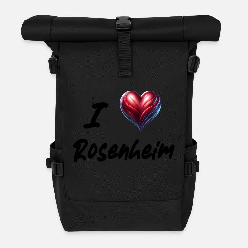i love Rosenheim - Rolltop Rucksack - Schwarz