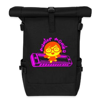 munter monika dancing on the mundharmonika pink - Rolltop Rucksack - Schwarz - Vorne