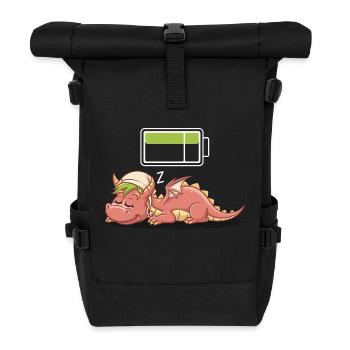 Dragon Sleeping Recharging Night Bedtime - Rolltop Rucksack - Schwarz - Vorne