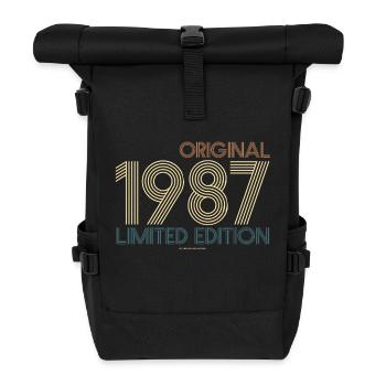Vintage Limited Edition 1987 Geburtstag - Rolltop Rucksack - Schwarz - Vorne