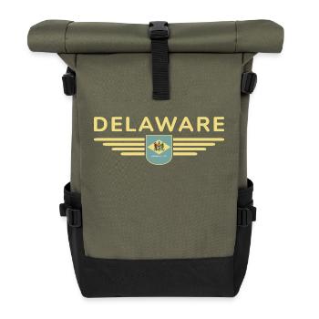 Delaware Fan T-Shirt – Coast & Charm - Roll Top Backpack - olive/black - Front