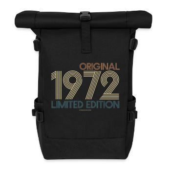 Vintage Limited Edition 1972 Geburtsjahr - Rolltop Rucksack - Schwarz - Vorne