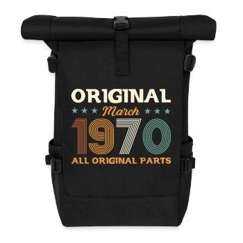 55ème anniversaire cadeau mari Original mars 1970 - Sac à dos roll top - noir - Devant