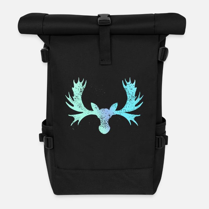 Elch - Rolltop Rucksack - Schwarz