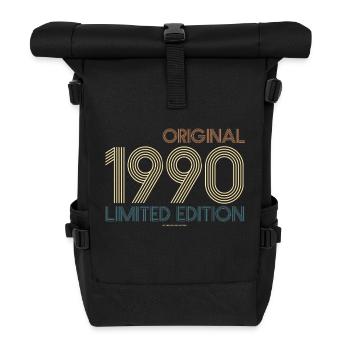 Vintage Limited Edition 1990 Year of Birth - Roll Top Backpack - black - Front