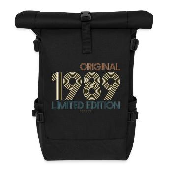 Vintage Limited Edition 1989 Geburtsjahr - Rolltop Rucksack - Schwarz - Vorne