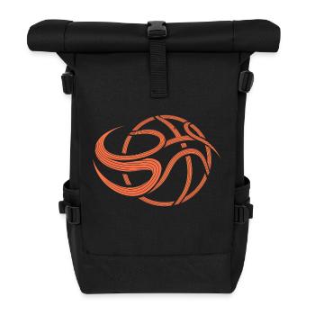 Abstract Basketball - Roll Top Backpack - black - Front