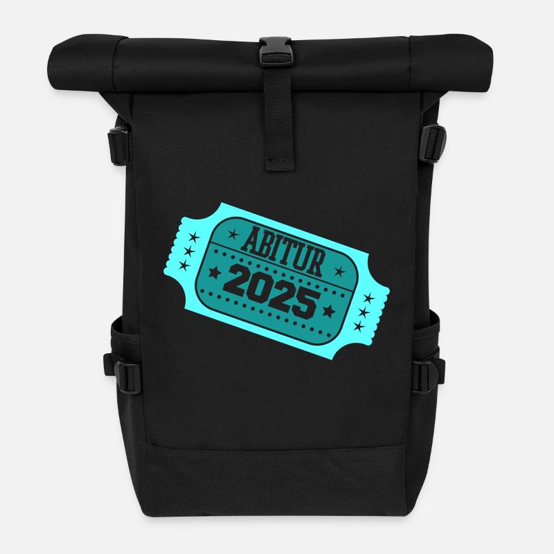 abitur 2025 stempel - Rolltop Rucksack - Schwarz