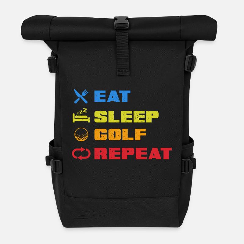 Golfer Golf Gift Golf Club Saying - Roll Top Backpack - black