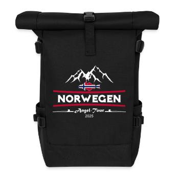 Angel Tour Norwegen 2025 - Rolltop Rucksack - Schwarz - Vorne