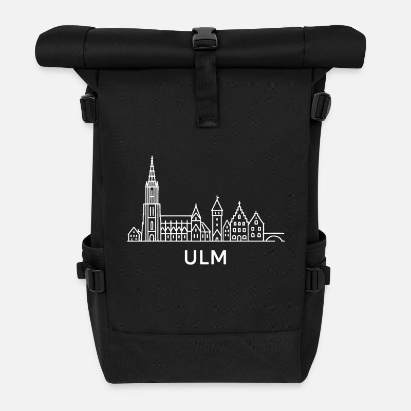 Ulm in White - Rolltop Rucksack - Schwarz