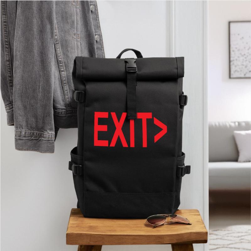 Exit / Exit / Emergency Exit Roll Top Backpack