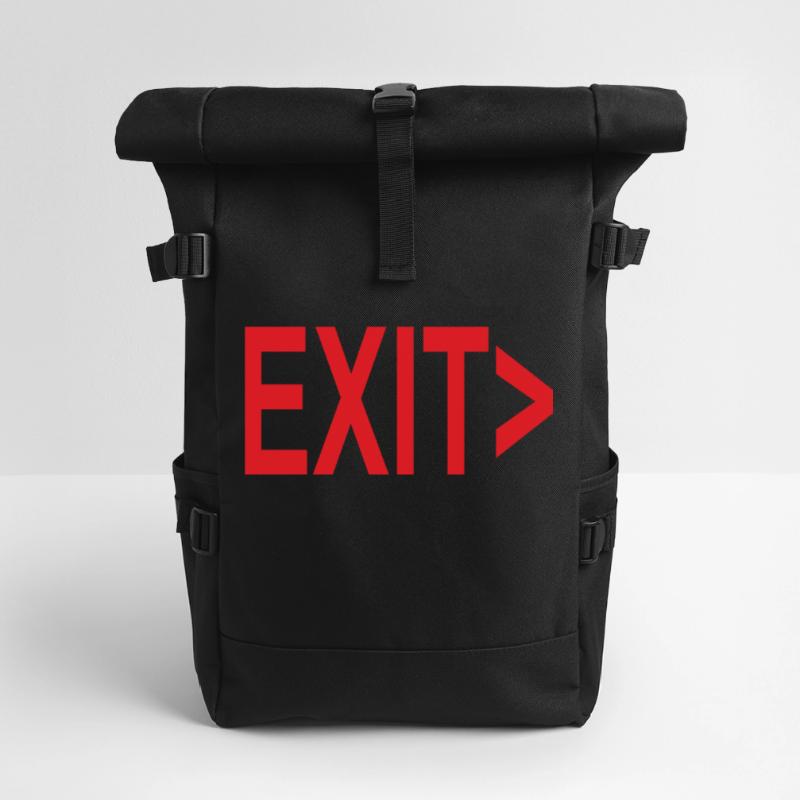 Exit / Exit / Emergency Exit Roll Top Backpack