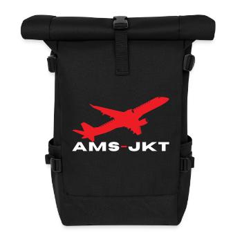 INDONET Amsterdam - Jakarta - Roll Top Backpack - black - Front