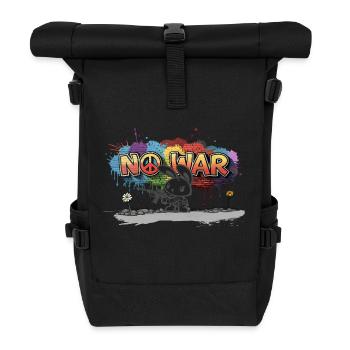 No war - Roll Top Backpack - black - Front