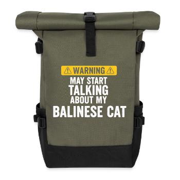 Talk about the Balinese cat - Roll Top Backpack - olive/black - Front