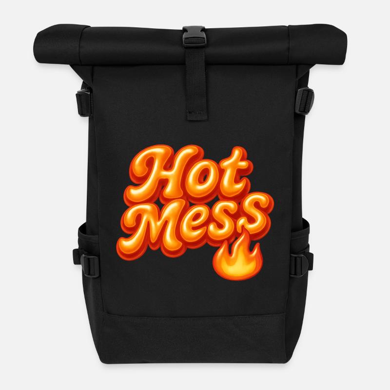 hot mess / y2k statement design - Rolltop Rucksack - Schwarz