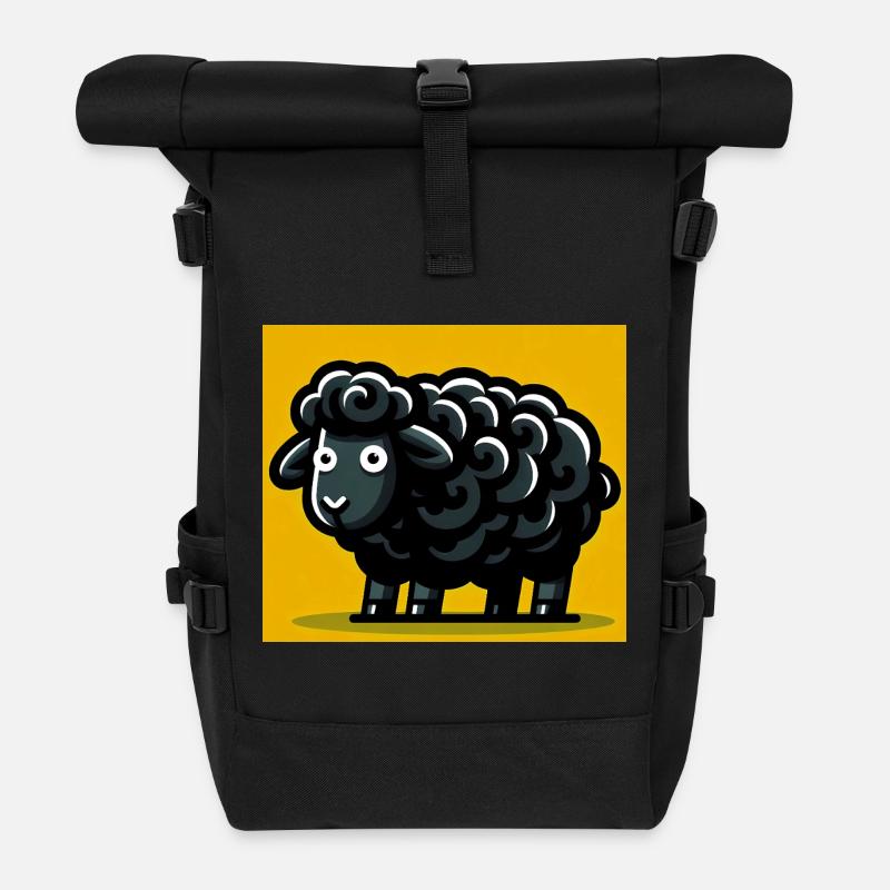 Schwarzes Schaf - Rolltop Rucksack - Schwarz