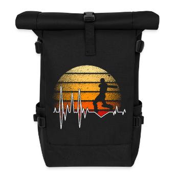 Lustiges Kricketspieler Kricket Sport Sprüche - Rolltop Rucksack - Schwarz - Vorne