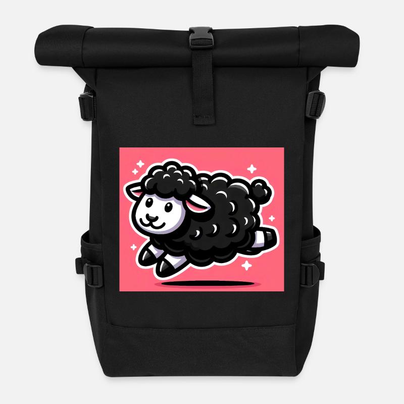 Black Sheep - Roll Top Backpack - black