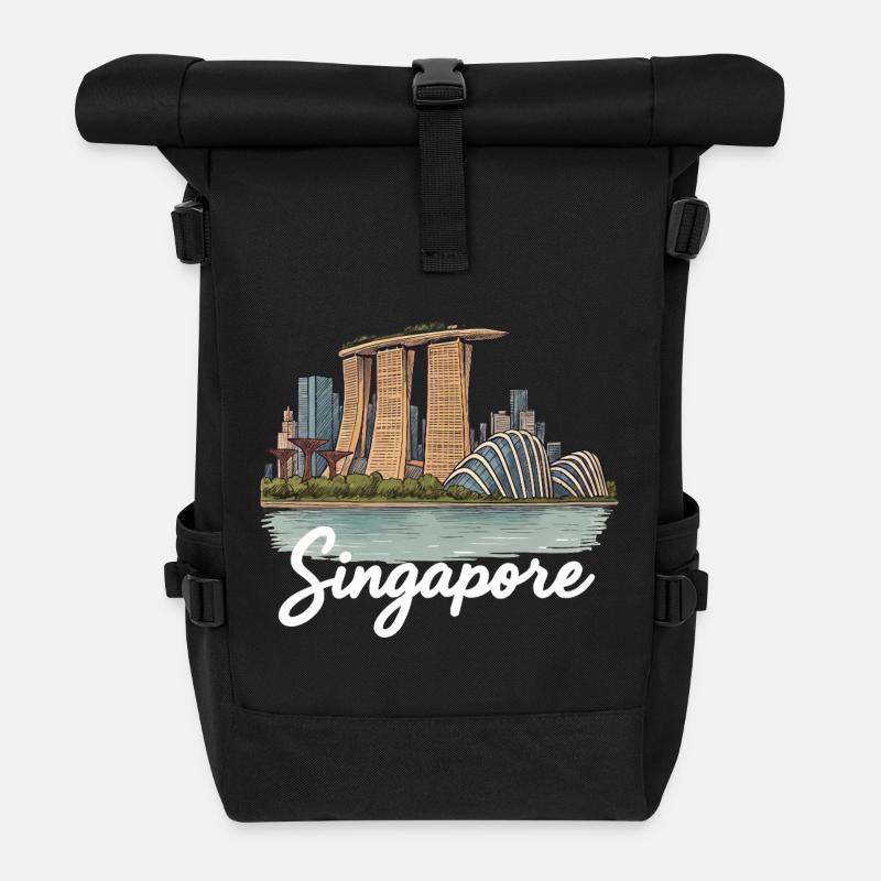 Singapur - Rolltop Rucksack - Schwarz