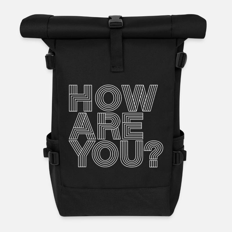 How are you? - Rolltop Rucksack - Schwarz