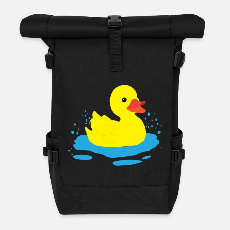 One-happy-duck - Roll Top Backpack - black