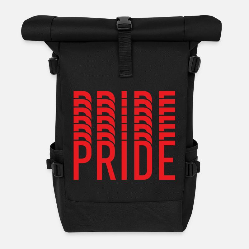 Pride: Wiederholte Buchstabengestaltung - Rolltop Rucksack - Schwarz