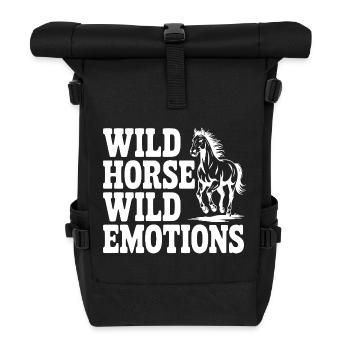 Wildpferd, wilde Gefühle - Rolltop Rucksack - Schwarz - Vorne