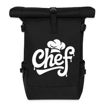 Chef Graffiti Küchenlogo - Rolltop Rucksack - Schwarz - Vorne
