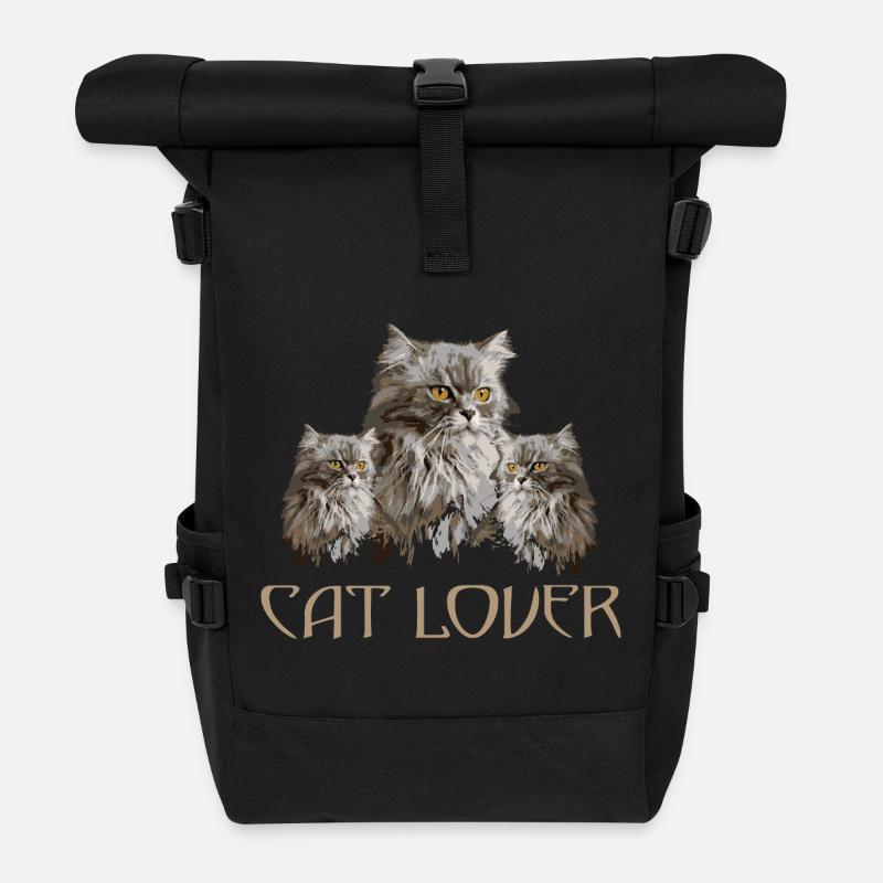 CAT_LOVER - Sac à dos roll top - noir