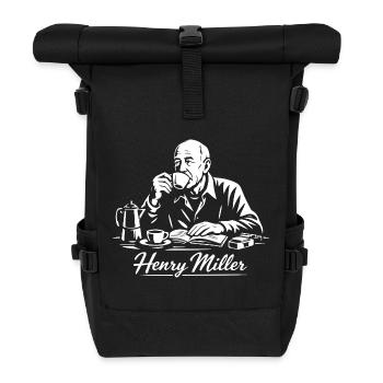 Henry Miller Literarische Kaffeepause - Rolltop Rucksack - Schwarz - Vorne