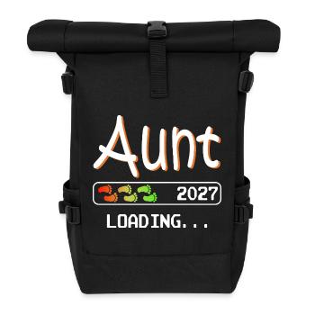 Werdende Tante 2027 loading ich werde Tante - Rolltop Rucksack - Schwarz - Vorne