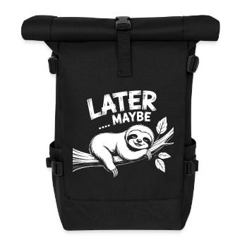 Faultier auf Ast – Later Maybe - Rolltop Rucksack - Schwarz - Vorne