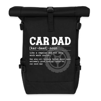Fan de voitures Motif de roue de pneu Père Fête des Pères Papa - Sac à dos roll top - noir - Devant