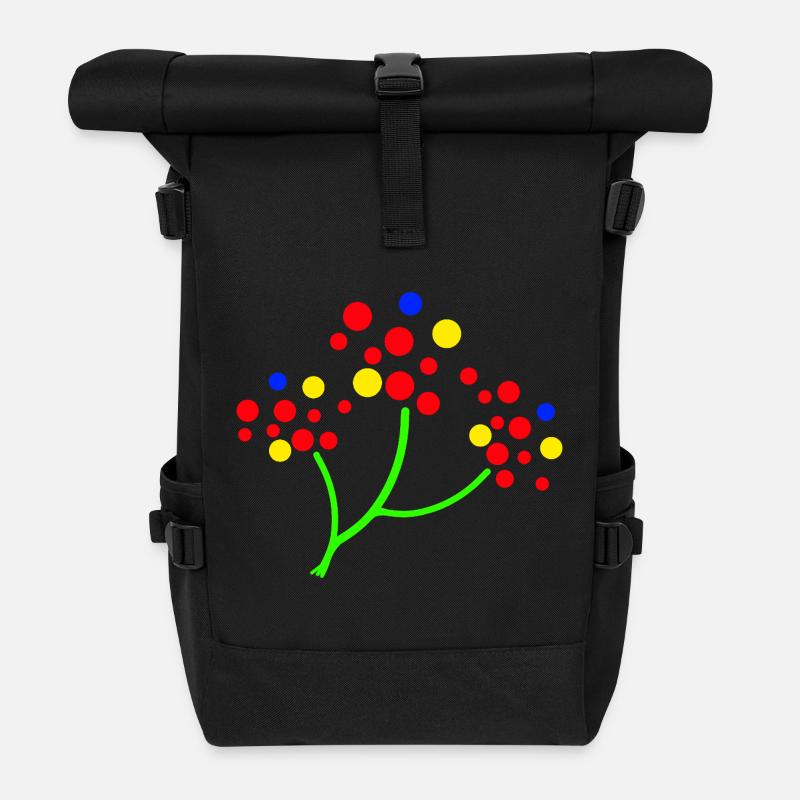 Neon-Punktbaum-Explosion - Rolltop Rucksack - Schwarz
