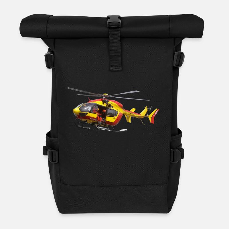 helicoptere EC145 securité civile - Sac à dos roll top - noir