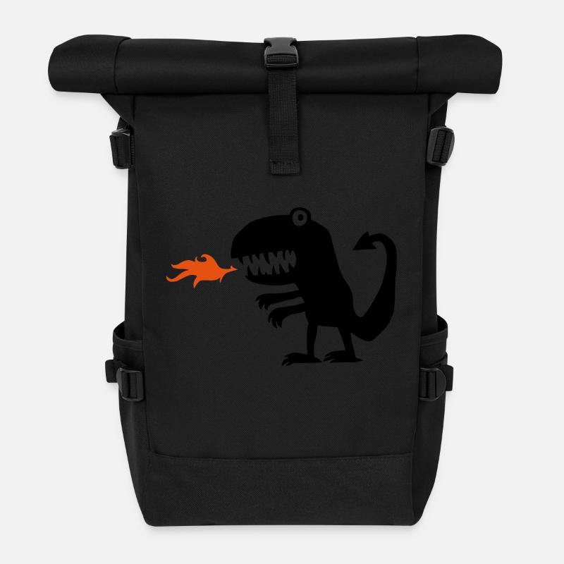 Drache - Rolltop Rucksack - Schwarz