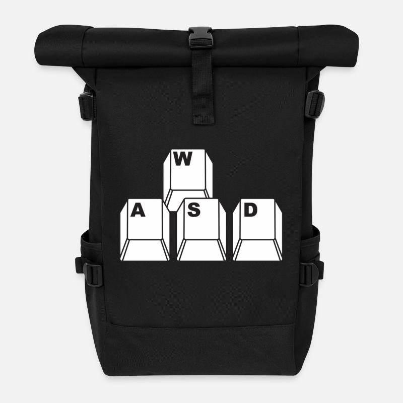 WASD Gamer - Roll Top Backpack - black