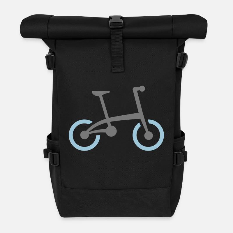 Faltrad Klapprad 2C - 2F - Rolltop Rucksack - Schwarz