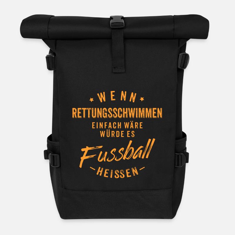 Wenn Rettungsschwimmen einfach wäre würde es - Rolltop Rucksack - Schwarz
