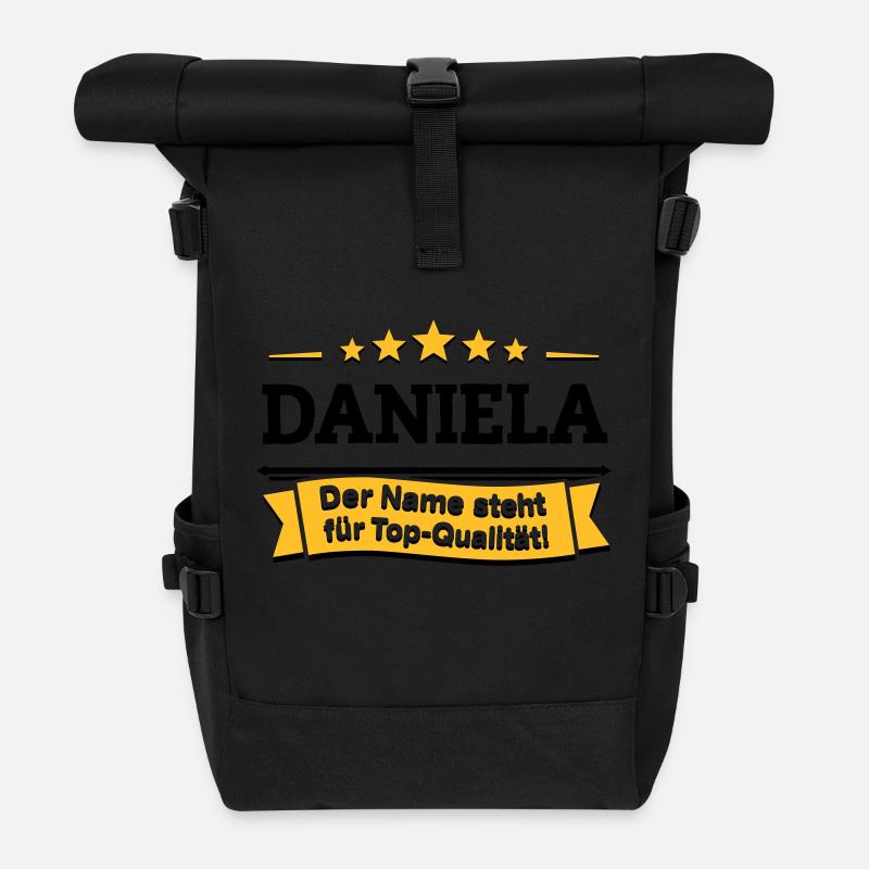 Daniela – Der Name steht für Top-Qualität! - Rolltop Rucksack - Schwarz
