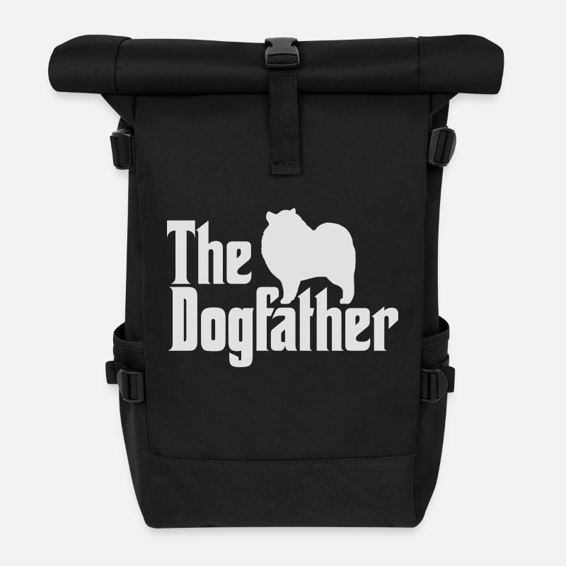 Keeshond Dogfather - Rolltop Rucksack - Schwarz