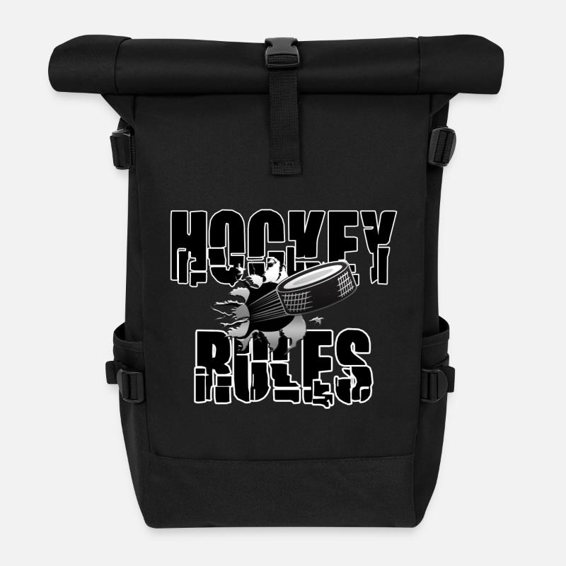 Règles de hockey - Sac à dos roll top - noir